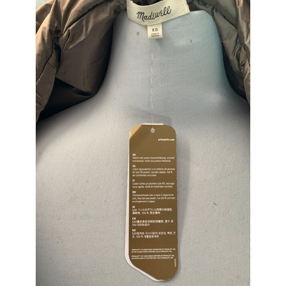 Madewell ladies woven wutang reversible puffer vest down alternative NEW XS - Picture 4 of 10